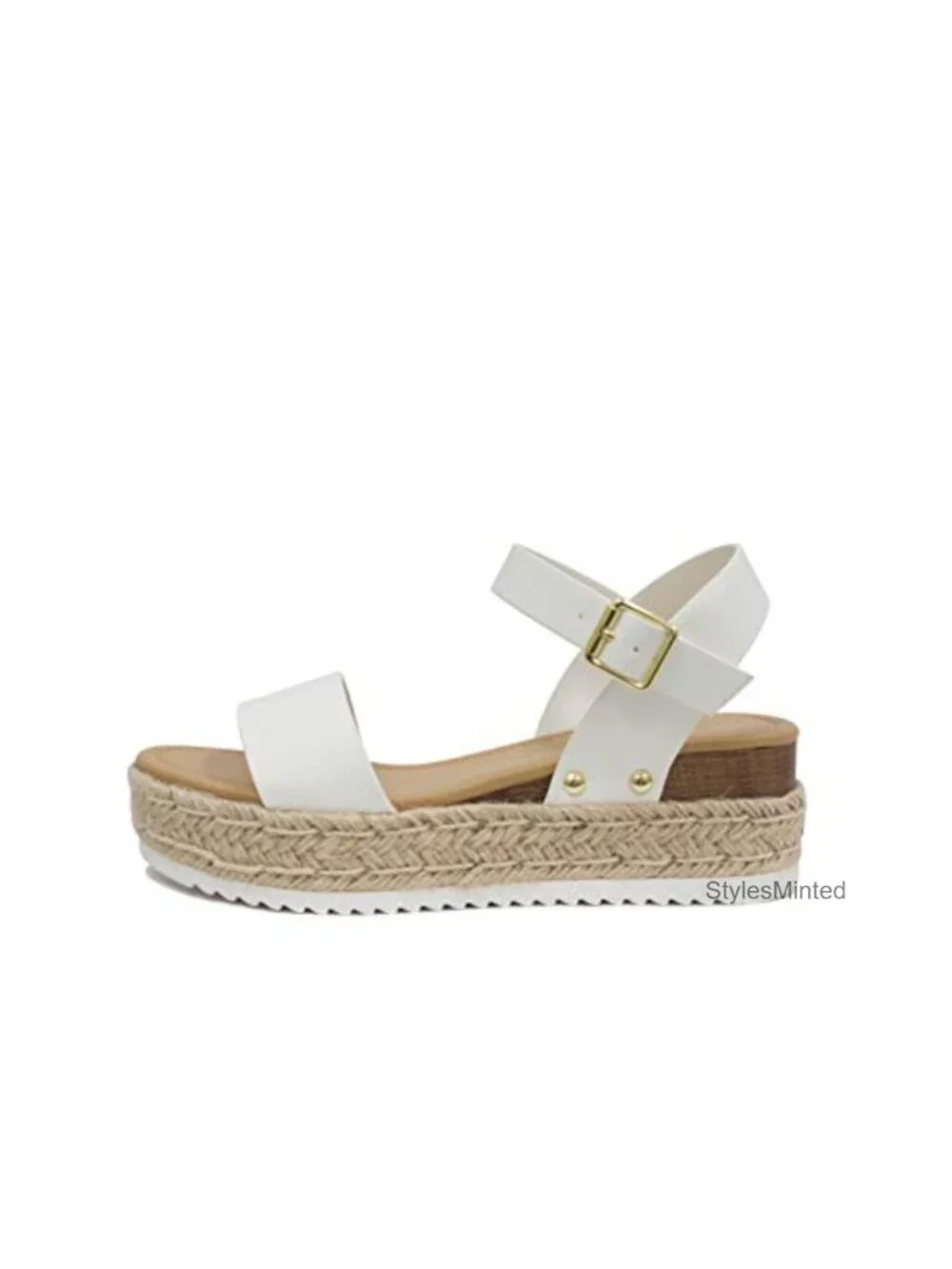 Women Open Toe Ankle Strap Platform Espadrille Wedge Sandal